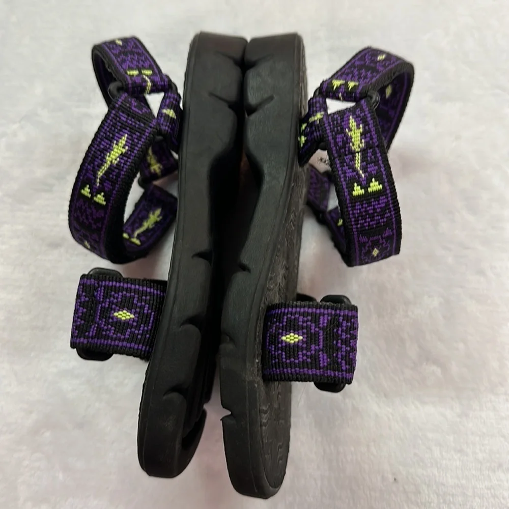 Jumping Jacks Lizard Hook & Loop Little Boys Purple Sandals Size 11